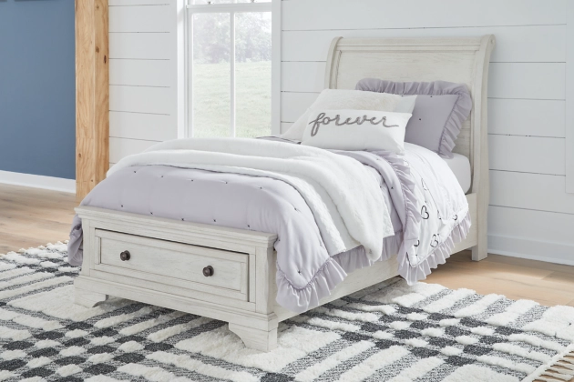 Signature Design by Ashley® Robbinsdale Antique White Twin Sleigh Storage Bed 4