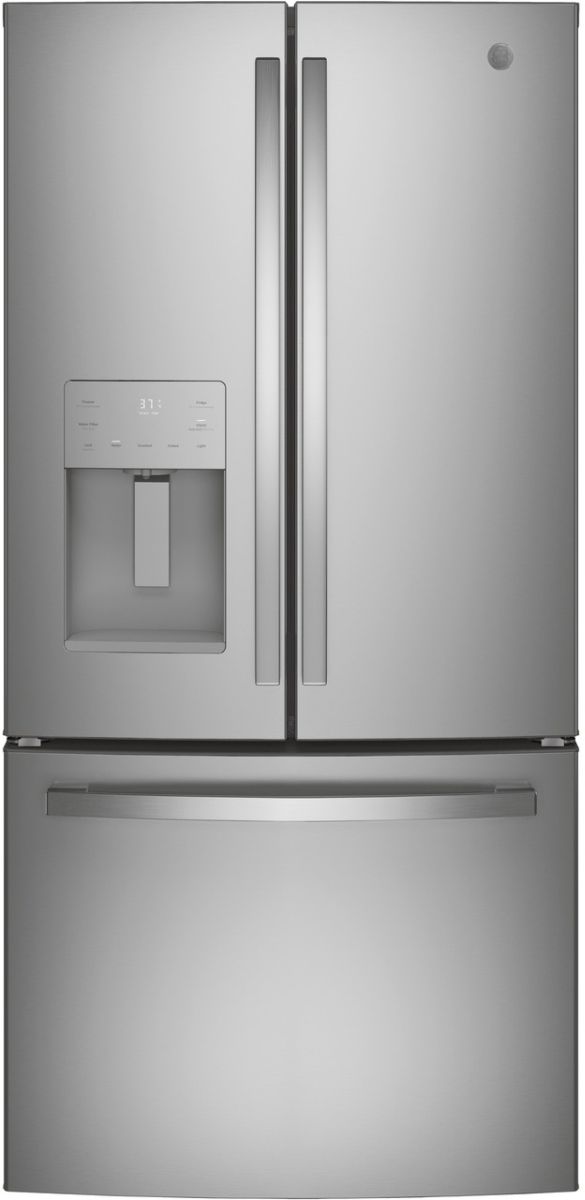 GE® 33 in. 17.5 Cu. Ft. Fingerprint Resistant Stainless Steel Counter-Depth French Door Refrigerator