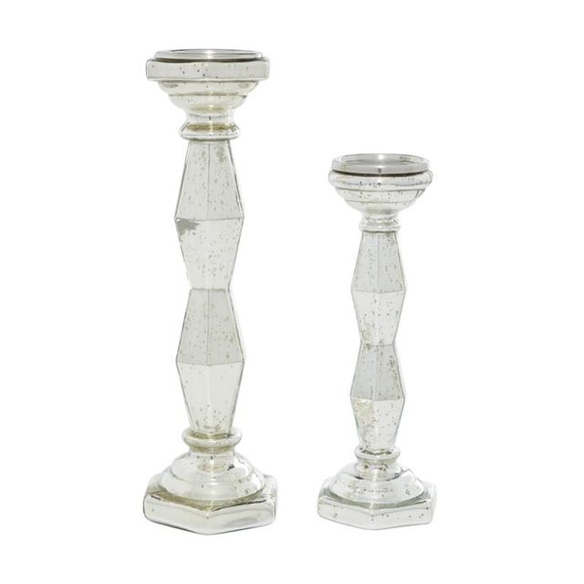 Uma Home Glass Candle Holders (Set of 2)-1