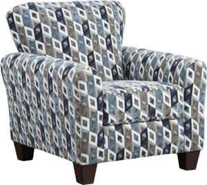 Affordable Furniture Cube Blue/Grey Accent Chair