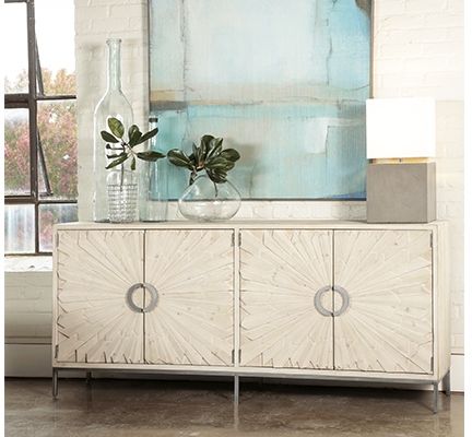 Dovetail Furniture Mabari Grey White Sideboard 4