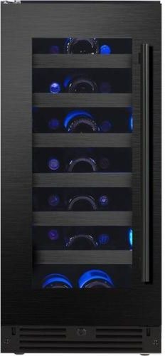 XO 15" Black Stainless Steel and Glass Built In Wine Cooler-0