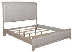 Liberty Furniture Belmar Washed Taupe & Silver Champagne Queen Upholstered Bed