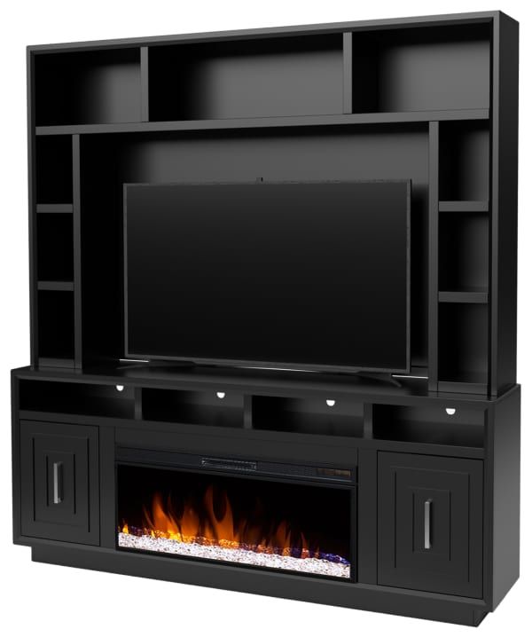 Legends Furniture Inc. Sunset Seal Skin Black Fireplace Console 2