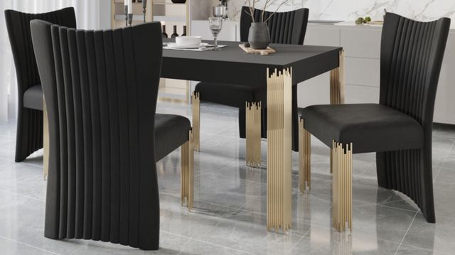 New Classic® Home Furnishings Empire 5-Piece Black Dining Set | Fischer ...