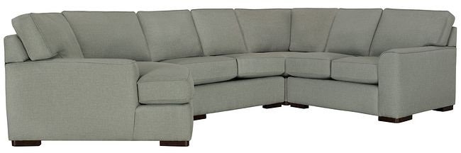 Kevin Charles Fine Upholstery® Austin Sugarshack Willow 4 Piece Left Cuddler Sectional