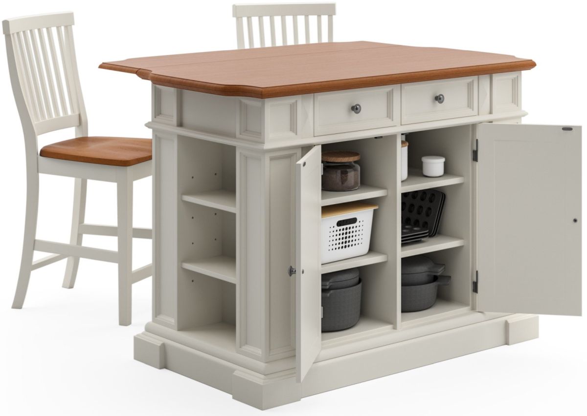 Homestyles Americana 3 Piece White Kitchen Island Set Colder S   06672793 2c60 48a8 A1dc 8bf509ec12b1 