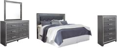Signature Design by Ashley® Lodanna 4-Piece Gray California King/King Panel Headboard Bed Set