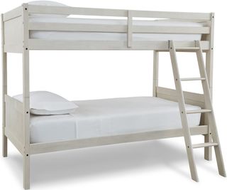 Signature Design by Ashley® Robbinsdale Antique White Twin/Twin Bunk Bed with Ladder