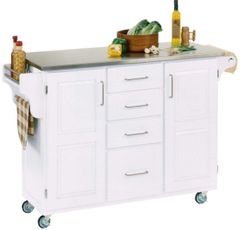 homestyles® Create-a-Cart Stainless Steel/White Kitchen Cart