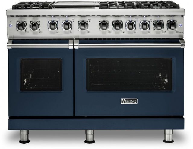 Viking® 5 Series 48" Slate Blue Pro Style Dual Fuel Natural Gas Range with 12" Griddle