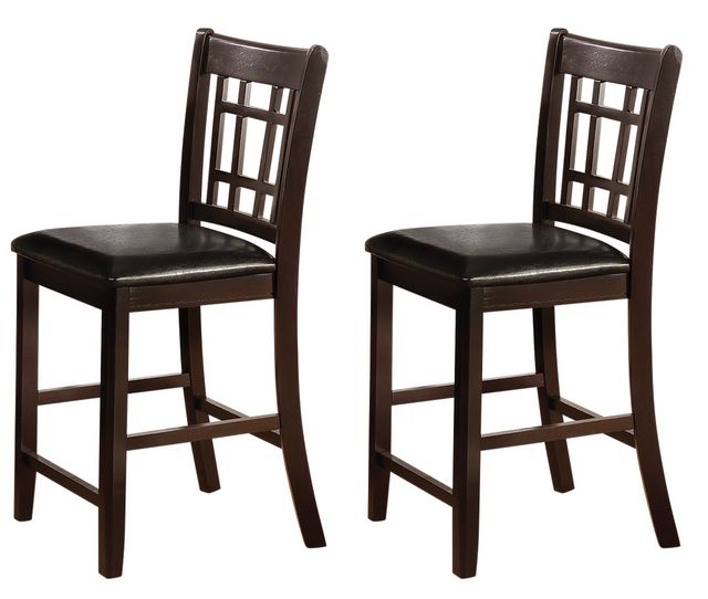 * Coaster® Lavon Set of 2 Black Espresso Upholstered Counter Height Chairs