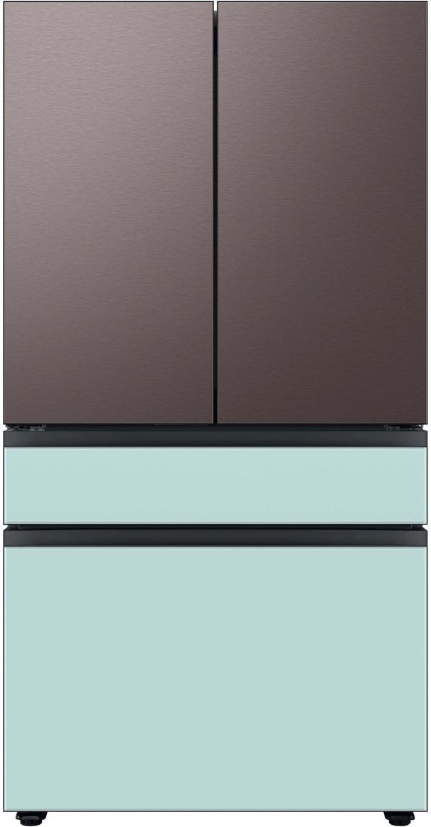Samsung Bespoke Series 36 Inch Smart Freestanding 4 Door French Door Refrigerator with 28.8 cu. ft. Total Capacity with Morning Blue Glass Panels-2