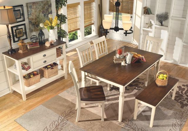 Signature Design by Ashley® Whitesburg Brown/Cottage White Dining Room Bench 3