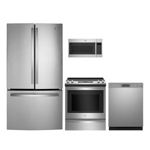GE 4 Piece Stainless Steel Kitchen Package