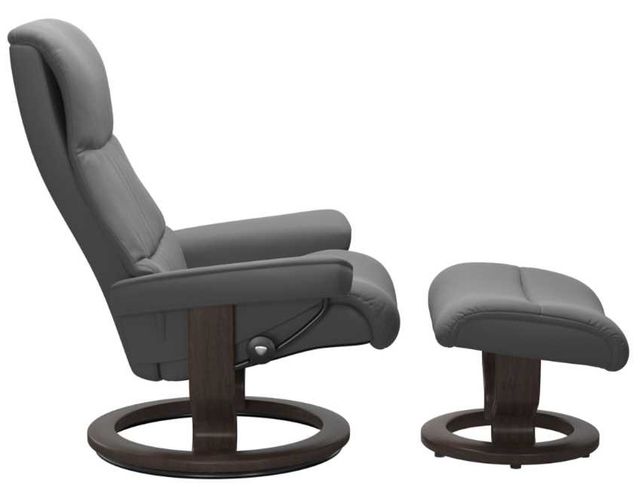 Stressless® by Ekornes® View Small Classic Base Recliner with Ottoman 1