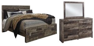Benchcraft® Derekson 3-Piece Multi Gray Queen Panel Bed Set