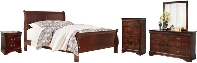 Signature Design by Ashley® Alisdair 5-Piece Dark Brown King Sleigh Bed Set