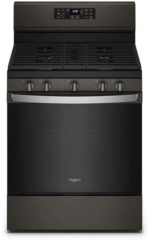Whirlpool® 30" Black Stainless Freestanding Gas Range with 5-in-1 Air Fry Oven
