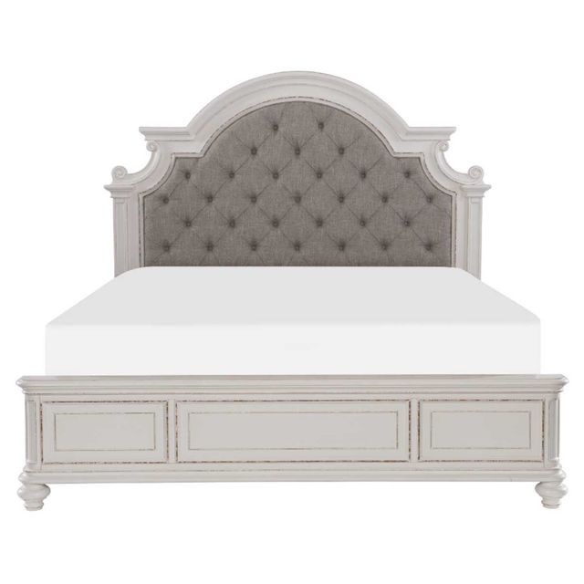 Homelegance Vintage King Upholstered Bed, Dresser, Mirror & Nightstand-1