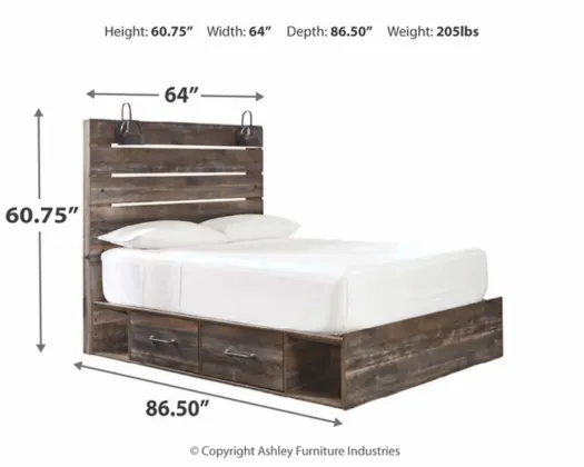Signature Design by Ashley® Drystan Brown Queen Panel Bed with 2 Storage Drawers 9