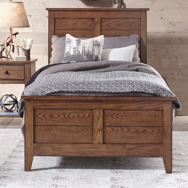 Liberty Furniture Grandpas Cabin Aged Oak Youth Full Panel Bed 2