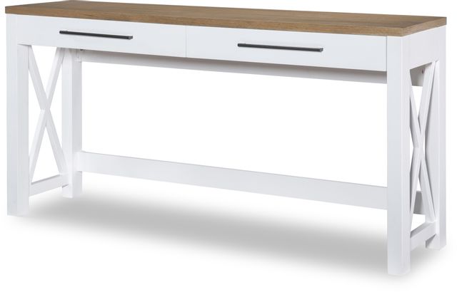 Legacy Classic Franklin Harvest Oak Sofa Table/Desk with Natural White Painted Base-0