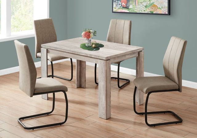 Monarch Specialties Inc. Taupe Reclaimed Dining Table 9