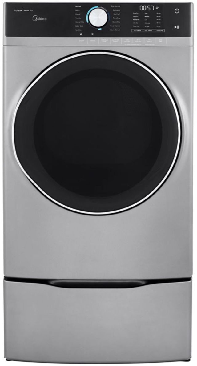Midea 8.0 Cu. ft. Graphite Steel Front Load GAS Dryer-MLG52S7AGS
