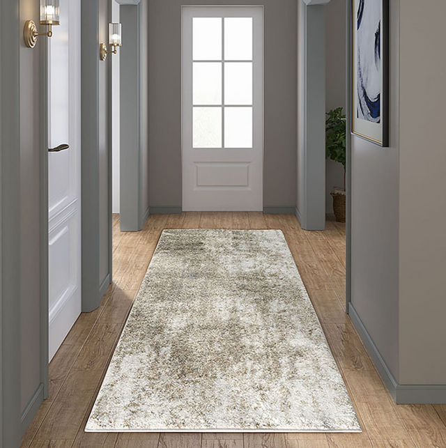 Olliix by Madison Park Harley Blue/Cream Runner Abstract Area Rug-2