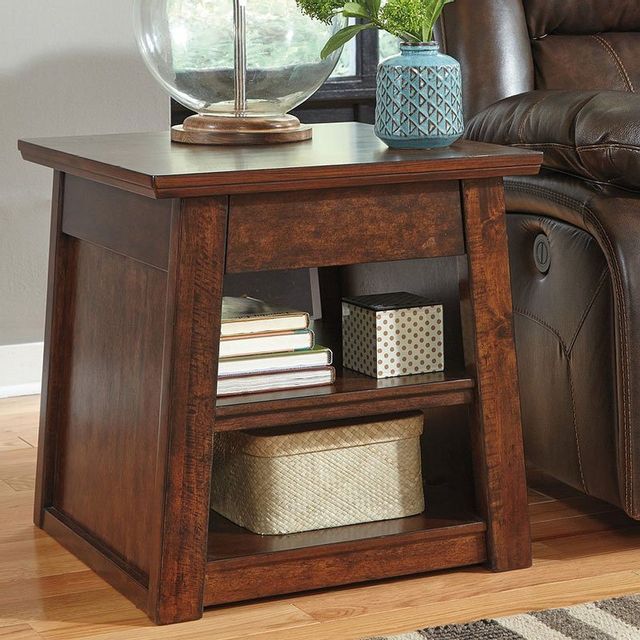 ignature Design by Ashley® Harpan Reddish Brown End Table 2