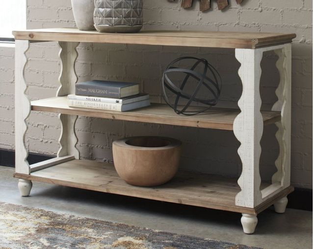 Signature Design by Ashley® Alwyndale Antique White/Brown Console Sofa Table 1