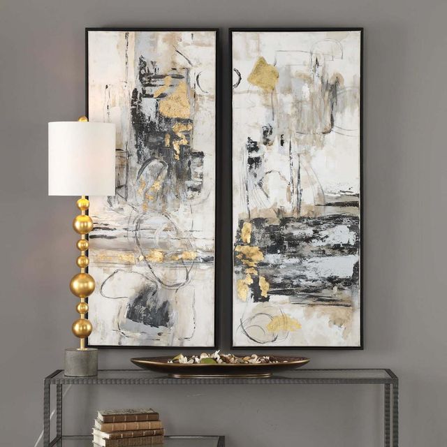 Uttermost® by Carolyn Kinder Life Scenes 2-Piece Gray Abstract Art-1