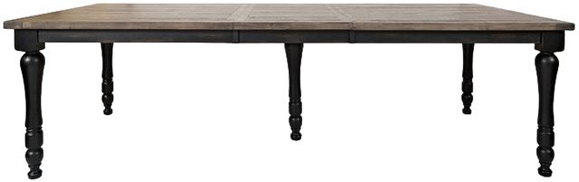 Jofran Inc. Madison County Brown Rectangle Extension Table with Vintage Black Base-1