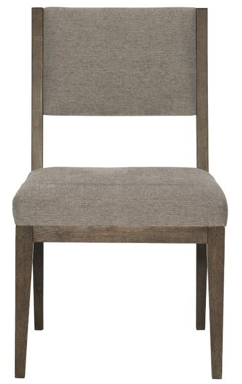 Bernhardt Linea Cerused Charcoal Upholstered Side Chair