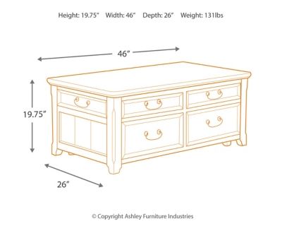 Signature Design by Ashley® Woodboro Dark Brown Lift Top Coffee Table 9
