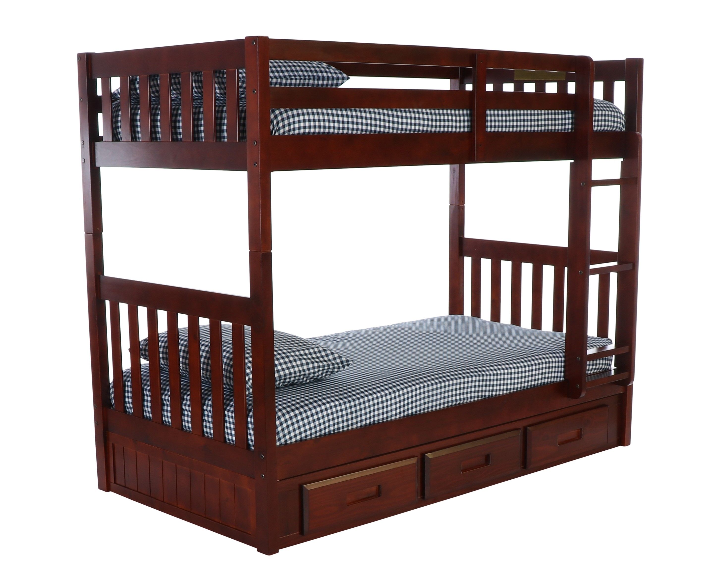 Donco Trading Company Twin over Twin Mission Bunk Bed with Drawers