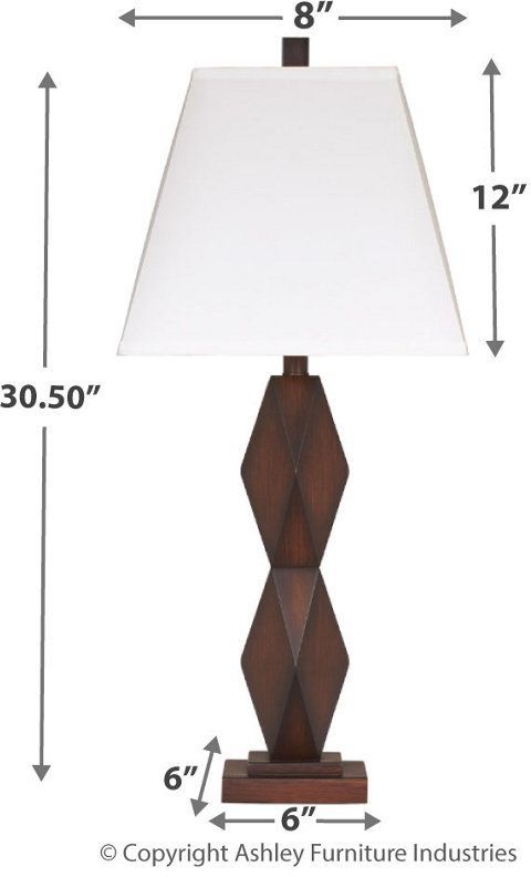 Signature Design by Ashley® Natane Set of 2 Dark Brown Table Lamps 2