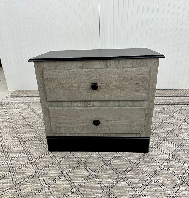 A&H Woodworking Charcoal 2-Drawer Nightstand