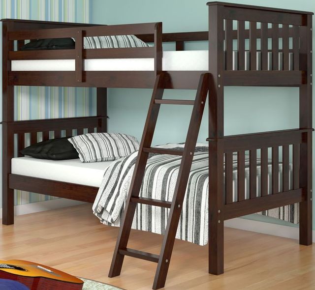 Donco Kids Dark Cappuccino Twin/Twin Mission Bunk Bed-0