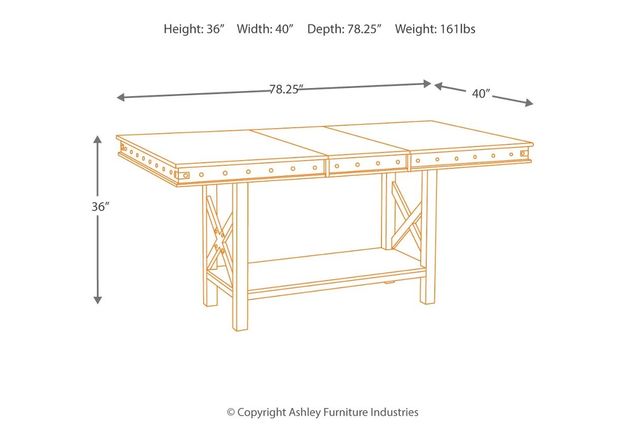 Signature Design by Ashley® Collenburg Dark Brown Counter Height Dining Table 4