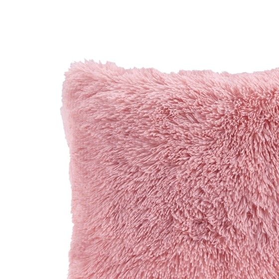 Olliix by CosmoLiving Cleo Blush Ombre Print Shaggy Fur Pillow-2