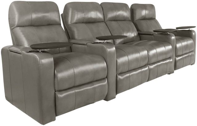 RowOne Prestige Home Entertainment Seating Gray 4-Chair Row with Loveseat 2