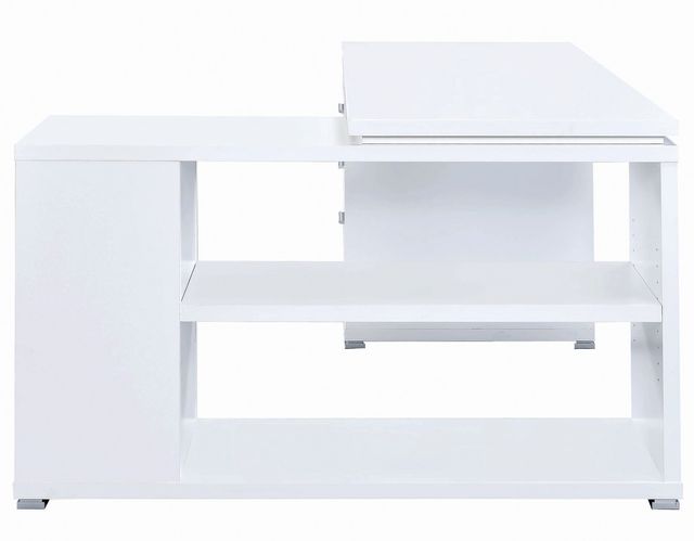 Coaster® Yvette White L-Shape Office Desk 4