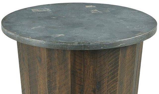 Hammary® Hidden Treasures Blue Stone Top Round Spot Table with Brown Base-1