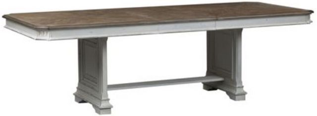 Liberty Abbey Park Antique White/Weathered Brown Trestle Table-0