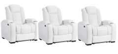Signature Design by Ashley® Party Time 3 Piece White Power Reclining Living Room Seating Set