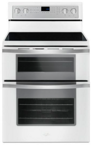 Whirlpool® 30" Free Standing Double Oven Electric Range-White Ice-WGE745C0FH
