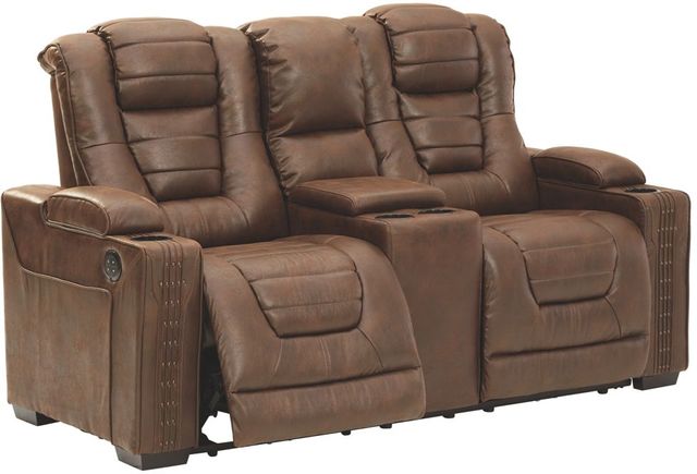 Signature Design by Ashley® Owner's Box Thyme Power Reclining Loveseat with Adjustable Headrest 2
