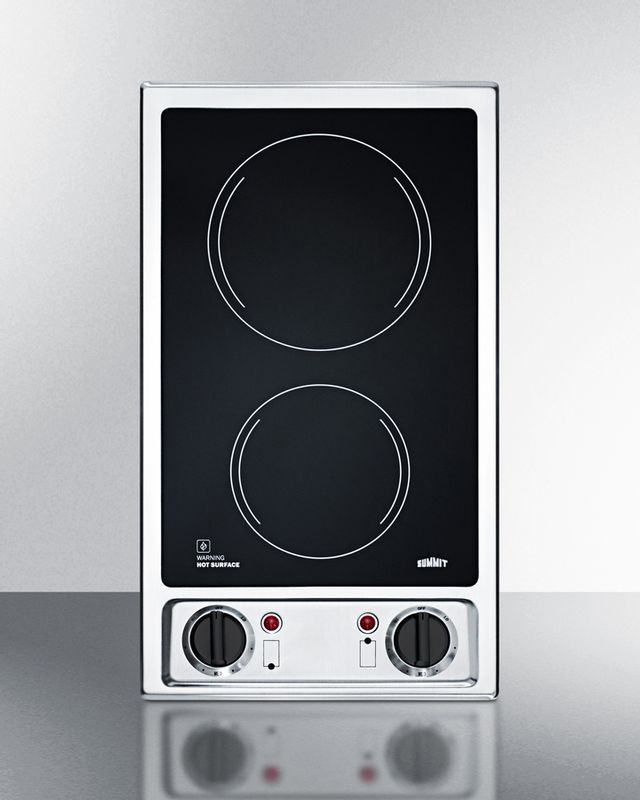 Summit® 12" Brushed Stainless Steel Frame Electric Cooktop 2